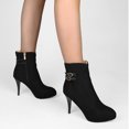 thumbnail image 5 of B91xZ Bottes de Combat pour Femmes Imperméables Randonnée Lacets Talon Bas Bottines Cheville, Noir 6.5, 5 of 5