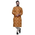 thumbnail image 4 of Atasi Designer Kurta Pajama For Men Printed Angrakha Style Casual Summer Clothing, 4 of 5