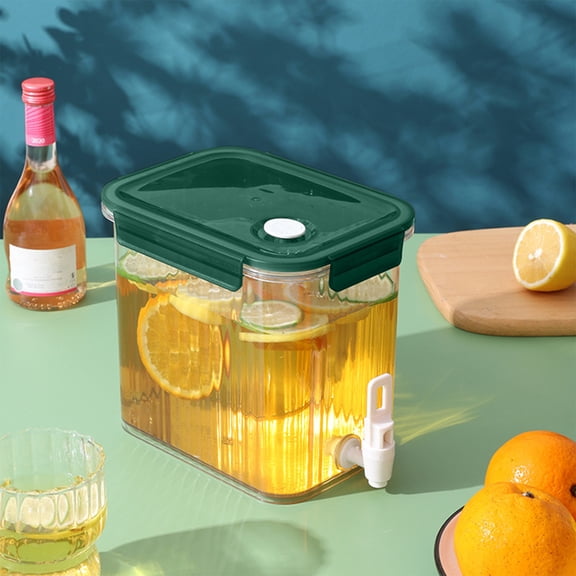 kayannuo 3.5L Large Capacity Plastic Beverage Dispenser, Beverage Dispenser With Faucet Ice Lemonade Juice Container With Lid, Fruit Teapot Lemonade Milk Bucket Drink Back To School