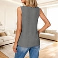 thumbnail image 5 of Miluxas Tank Top for Women Summer Outfits Irregular Neck T Shirts Trendy Eyelet Court Lock Sleeveless Dressy Tank Tops Dark Gray, 5 of 8