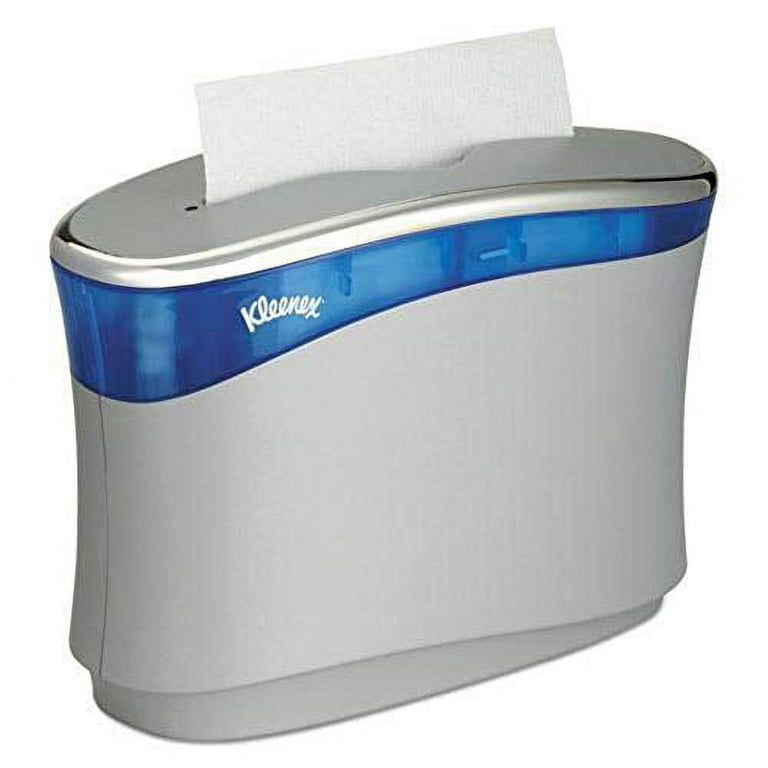 Kleenex Reveal Countertop Folded Towel Dispenser 13.3 x 5.2 x 9 Soft Gray Translucent Blue KCC51904 Walmart