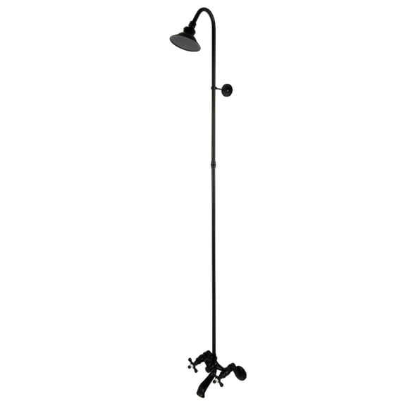 Kingston Brass CCK2670 Vintage Wall Mount Shower Combo, Matte Black