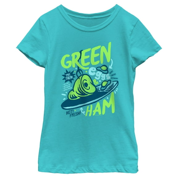Girl's Dr. Seuss Green Eggs & Ham Poster Graphic T-Shirt