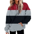 thumbnail image 2 of Bovemsi Sweatshirt for Women Oversized Hoodies Striped Plus Size Sweatshirts Long Sleeve Pullover Fall Clothes With Pocket Comfort Hoodie, 2 of 6