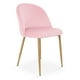 thumbnail image 1 of Silla de Comedor de Terciopelo con Patas de Acero Acabado Tipo Madera Estilo Moderno - Silla de Comedor Tapizada Minimalista con Relleno Suave Rosa, 1 of 8