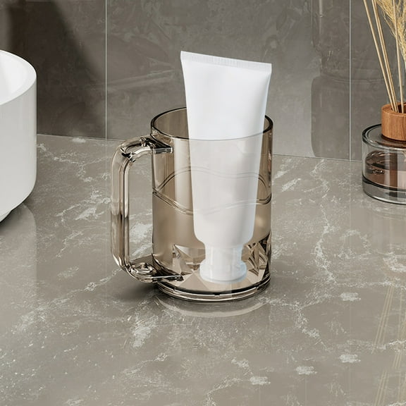 Tao Tao Toothbrush Cups, Bathroom Toilet mouthwash Cups, a Family of Four mouthwash Cups, Brushing mouthwash Cups, Environmentally Friendly Plastic Cups Brown