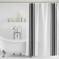 thumbnail image 4 of Black White Stripe, Waterproof Fabric Shower Curtain, Abstract Geometric Waterproof Fabric Shower Curtain for Bathroom Curtains Bathtubs Hotel Washable Shower Curtains with 12 Hooks Standard 72x72, 4 of 8