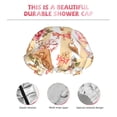 thumbnail image 3 of Kdxio Key Lock And Flowers Print Shower Cap for Women,Elastic and Reusable,Double Waterproof Layers Bathing Hat, 3 of 6