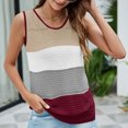 thumbnail image 1 of Camisa de punto con bloques de color, camisa de punto con bloques de color para mujer, chaleco de punto de verano para mujer, experiencia incomparable, 1 of 6