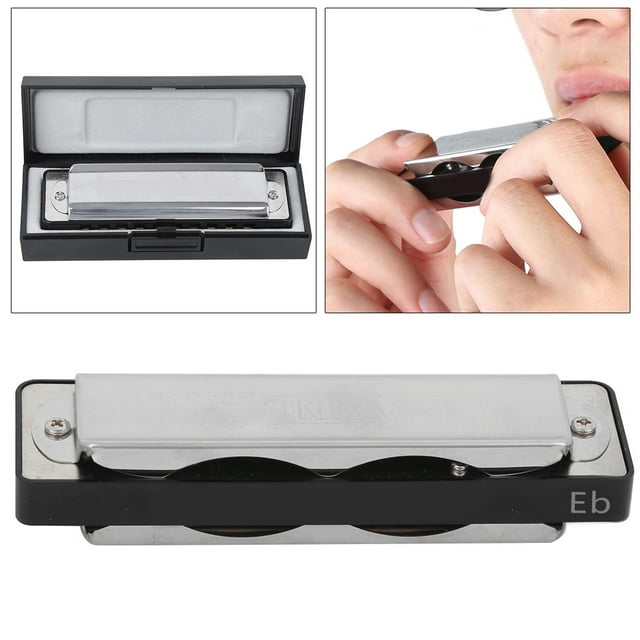 Blues Harmonica, Cadeaux pour Débutants, Laiton Plaque Phosphore Bronze Abs Résine Imperméable à l'Eau pour les Professionnels de la Performance Musicale Enfants Noir
