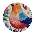 thumbnail image 4 of HAOXIT Round Table Cover Elastic Tablecloth Colorful Botanical Tropical Bird Floral Leaves Suitable for Dining Table and Card Table 46-50, 4 of 8