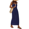 thumbnail image 1 of Traje de baño Cover Up BTFBM de ganchillo para mujer, color azul marino, talla M, 1 of 9