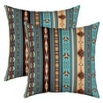 thumbnail image 4 of Aztec Decorative Pillow Cover, Tribal Arrow Throw Pillow Cover, Retro Southwestern Bohemian Pillow Cover 18x18 Inch, Western Star Geometric Cushion Case,Teal Blue And Brown, 4 of 6