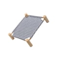 thumbnail image 1 of Methold Cama para perros de tela de madera transpirable - A prueba de humedad para descansar Cama para mascotas desmontable y lavable Suministros para perros S fondo gris rombo, 1 of 6