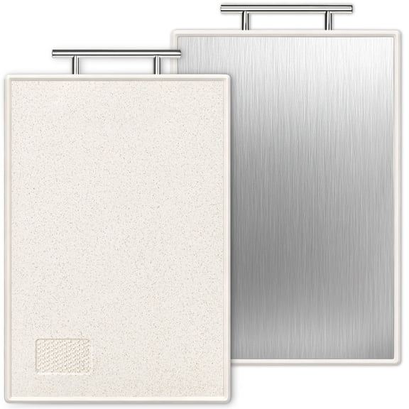 TINANA Stainless Steel Cutting Board: 16x10 inch Double-Sided, PP Chopping Boards with Stainless Steel Handles