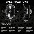 thumbnail image 4 of NVX NSP69 6" x 9" Coaxial Car Speakers 2-Way 900W Peak N-Series with 20mm Silk Dome Tweeters, 4 of 15