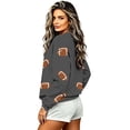 thumbnail image 5 of Sweatshirts for Women Long Sleeve Round Neck Ladies Rugby Print Casual Home Pullover Sweater, 5 of 7