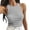 Grey, variant on MEICHEN Short Tops Solid Women's Vest Color Sleeveless Tank Neck Round Women's Blouse Summer Fall Fashion Essentials Clothing