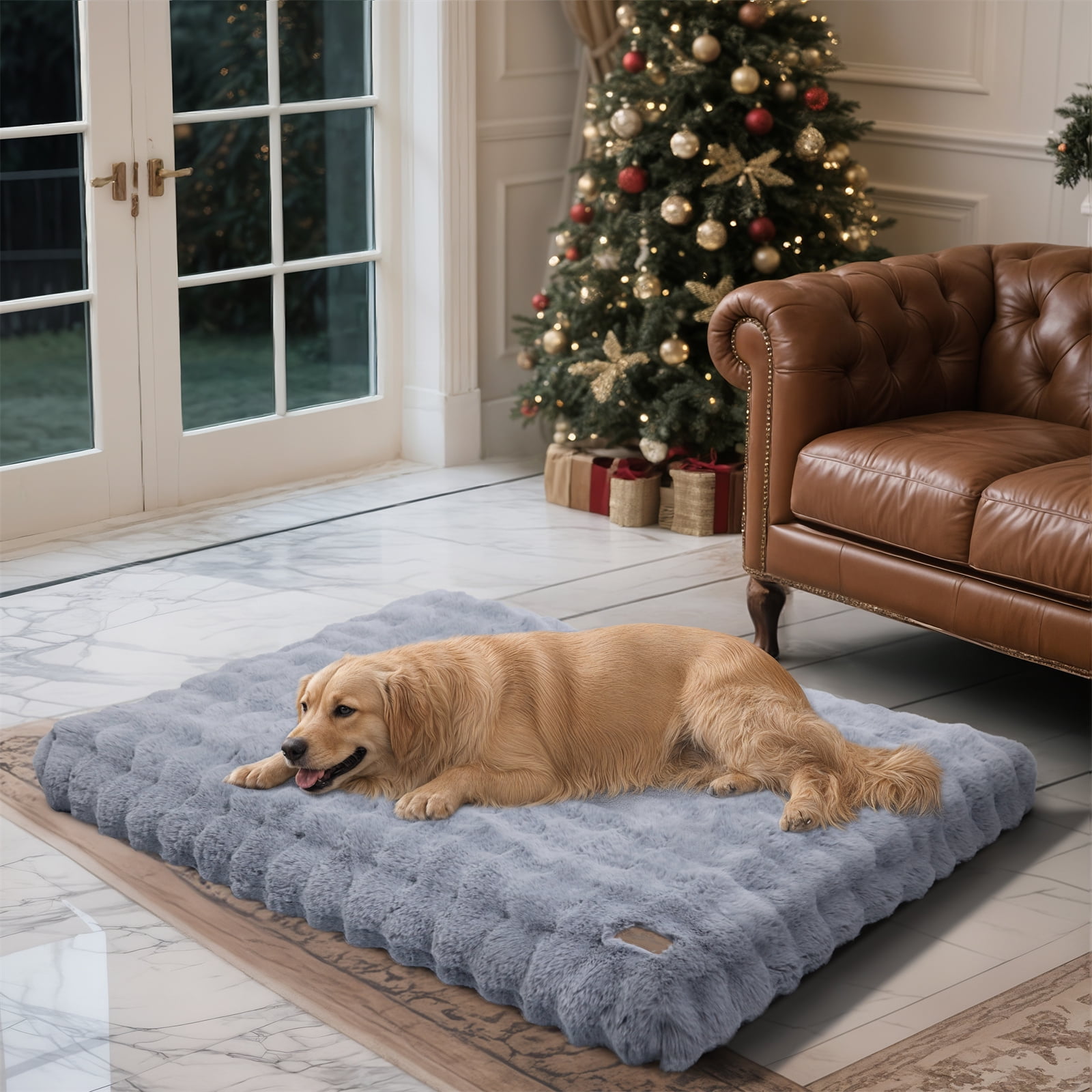 BingoPaw Extra Large Dog Bed Washable Calming Pet Crate Mattress with Removable Cover Waterproof