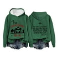 thumbnail image 2 of Christmas True Story Hoodies for Women 2025 Long Sleeve Christian Hooded Sweatshirt Pullover Tops, 2 of 5