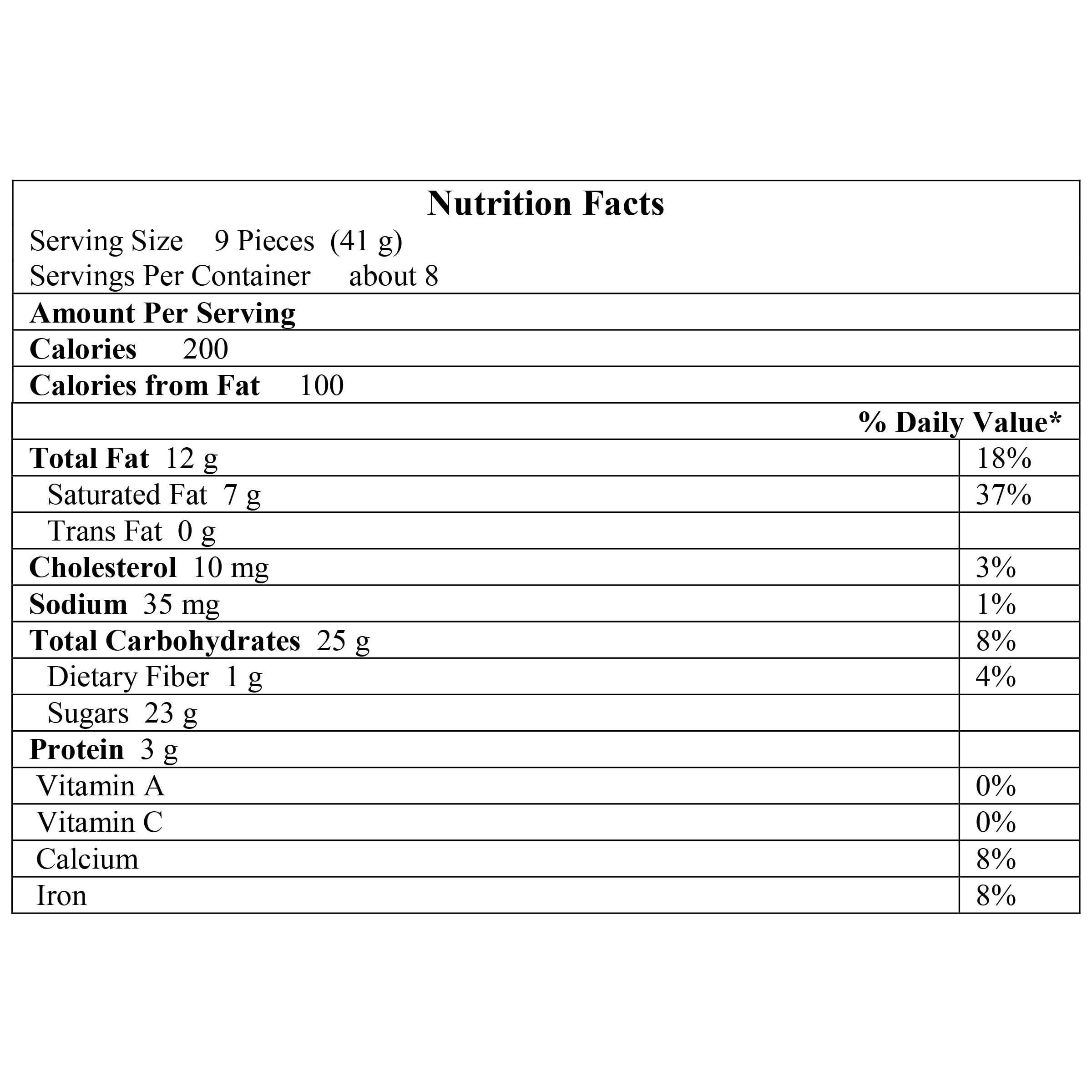 Hershey S Peppermint Kisses Nutritional Info Nutrition Ftempo