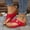 Red, variant on Women's Wedge Heel Mules Perforated Upper Metal Trim Non-Slip Comfortable Slide Sandals Summer Plus Size White 6