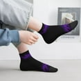 thumbnail image 6 of Breathable Athletic Socks Black Purple Abstract Cushioned Quarter Socks for Men Women, 6 of 7