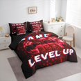thumbnail image 3 of Manfei Red Game Console Bedding Comforter Set 7-Piece for Kids, Modern Video Game King Bedding Sets, Neon Geometric Reversible Bed Sheets, Super Cozy Room Decor, 3 of 7