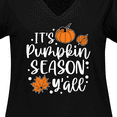 thumbnail image 4 of Inktastic Thanksgiving It's Pumpkin Season Y'all with Fall Leaves Women's Plus Size V-Neck T-Shirt, 4 of 5