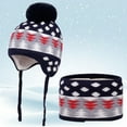 thumbnail image 2 of ChaoLingNeng Kids Winter Hat Gloves Scarf Set Toddler Winter Beanie with Pom Knit Neck Warmer Lined Gloves for Boys Girls, 2 of 6
