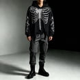 thumbnail image 2 of Men’s Halloween Outfits Halloween Unisex Y2K Wash Gothic Graphic Hoodies Oversize Grunge Skull Print Sweatshirt Casual Fit Pullover(02_Black,XL), 2 of 4