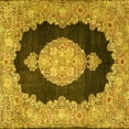 thumbnail image 1 of Ahgly Company Indoor Square Medallion Yellow Traditional Area Rugs, 3' Square, 1 of 4