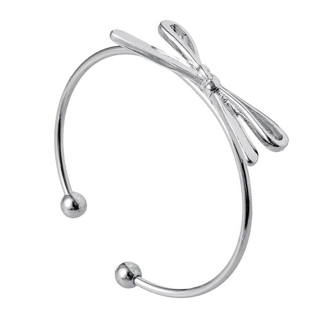 Moda linda joyería arco Bowknot pulsera brazalete pulsera regalo del amante Plata Yuyangstore Brazalete ajustable del pun ¢ o