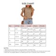 thumbnail image 4 of Mujeres de manga corta Top floral impresión frill TRIM moda casual blusa para el hogar citas trabajo, 4 of 8