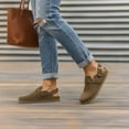 thumbnail image 3 of Cushionaire Women's Brooklyn Genuine Suede Clogs - Adjustable Slingback Clog Sandal with Buckle, Memory Foam Cushioning, Wide Widths Available, 3 of 24