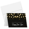 2024 Happy New Year Holiday Greeting Cards – Warmest Wishes Blank Xmas Fold Over Cards & Envelopes – For Christmas and New Year’s Gift & Presents | 25 Per Pack | 4.25 x 5.5” (A2 Size)