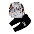 thumbnail image 2 of KYAIGUO Toddler Boys Sweatshirt and Pants 2 PCS Outfit Pretty Alphabet Print Sweatsuit Kids Clothes for infant 6m-4y, 2 of 7