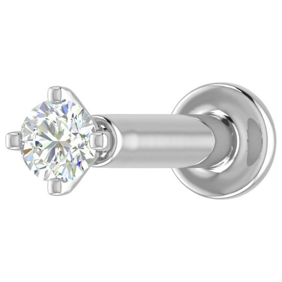 0.05 Carat 4-Prong Solitaire Diamond Nose Pin Stud in 18K White Gold (SI1-SI2 Clarity)