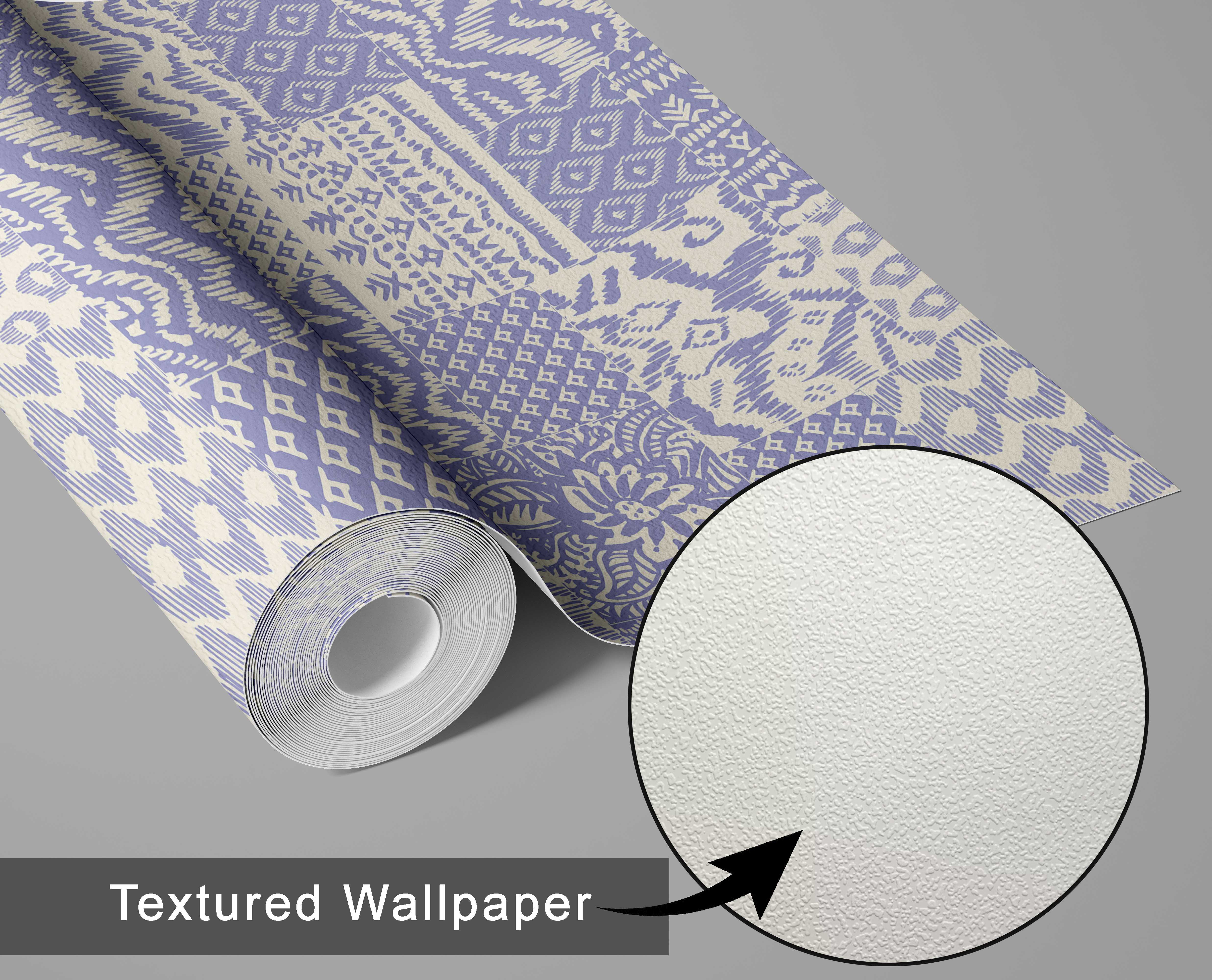 S4Sassy Patchwork Wallpaper - Purple Walls Covering, 25" x 120" Self-Adhesive Vinyl Wall Paper, Wallwrap, Easy DIY Walls Covering For Boho aesthetic wall decor, Living Room, Living Spaces