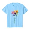 thumbnail image 6 of GEWSEY Womens Cute Make A Wish Dandelion Printed Tee Shirts Summer Cotton Vintage Graphic Tees Tops (Sky Blue, 3XL), 6 of 8