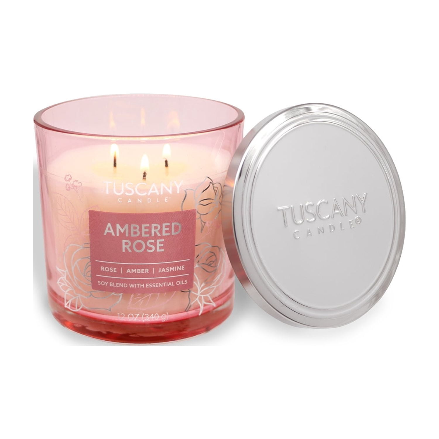 Ambered Rose: Jasmine Scented Jar Candle (12 oz) — Painters' Palette Collection