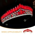 thumbnail image 3 of HINTRMENT 1Pcs Red Rhinestone Crown Headband For Bride Elegant Hairstyle Complement For Parties, 3 of 8