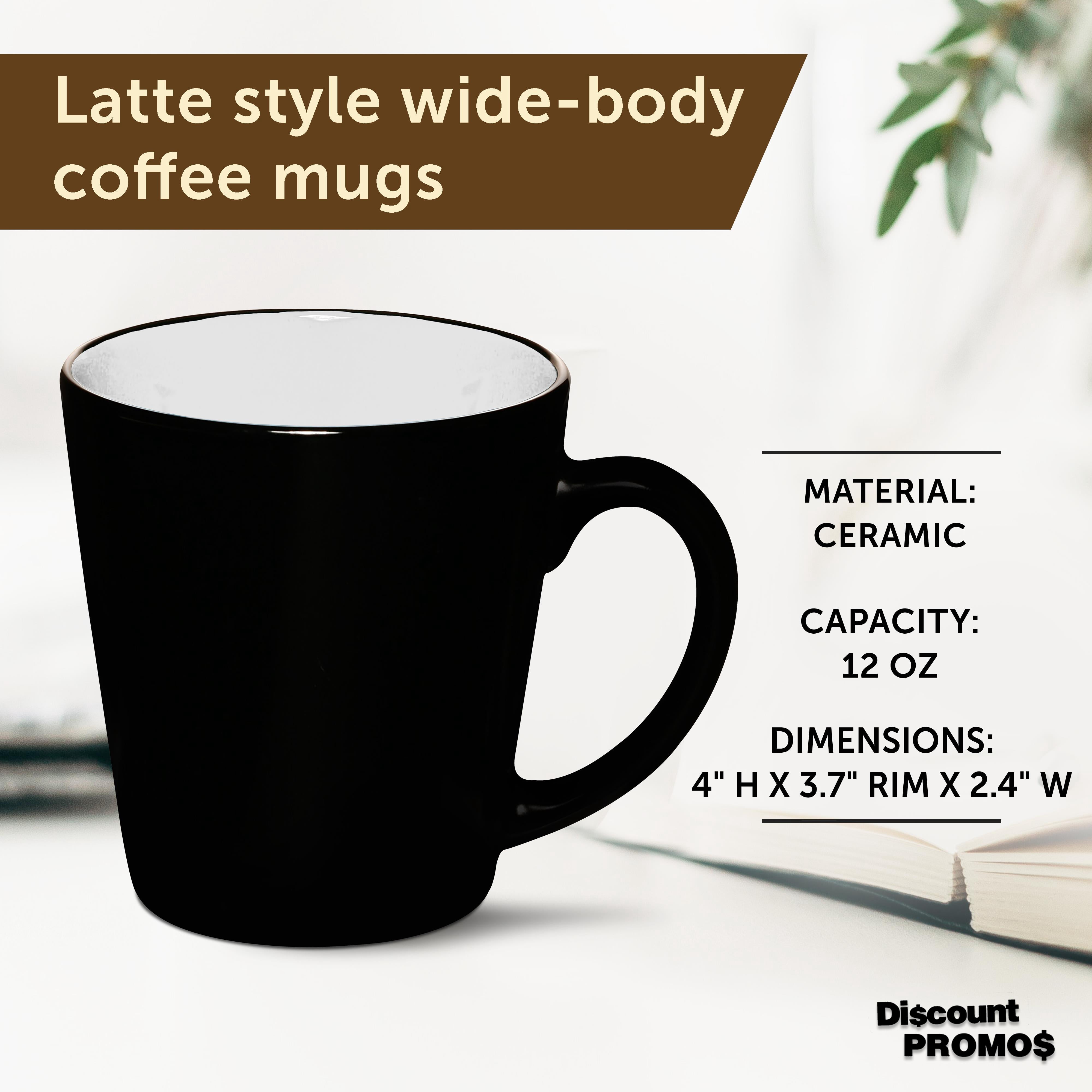 Ceramic Coffee Latte Mugs 12 oz. Set of 10, Bulk Pack - Perfect for Coffee, Tea, Espresso, Hot Cocoa, Other Beverages - White