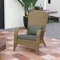 thumbnail image 5 of Spaco Patio Adirondack Chair with Rattan Wicker, Rattan Chair with Soft Cushions and Tall Curved Backrest for Outdoor, Charcoal Gray, 5 of 11