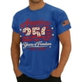 thumbnail image 4 of 250 Anniversary T Shirts for Men Fourth Of July American Flag Print Short Sleeve Crew Neck Shirts Moisture Wicking Classic Fit Workout Casual T Shirts, Royal Blue, #01 Royal Blue, 4 of 4