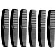 Comfort Hair Dressing Table Coarse/Fine Hair Comb Set, Black, 8 Inch (6 Pack)