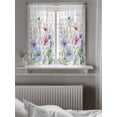 thumbnail image 5 of Spring Floral Curtains 54 Inch Length,Sheer Curtains for Bedroom Living Room Window Wildflowers Herbs Summer Botanical Plaid Rod Pocket Drapes Kitchen Curtains Small Half Window 52"x54" 2 Panels, 5 of 6
