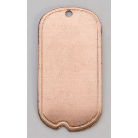 Copper Dog Tag with Hole, 24 Gauge, 1 by 1/2 Inch, Pack of 6
