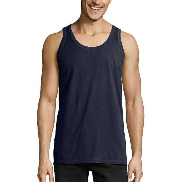 Hanes Homme ComfortWash Débardeur Sans Manches Teint en Pièce, S, Marine