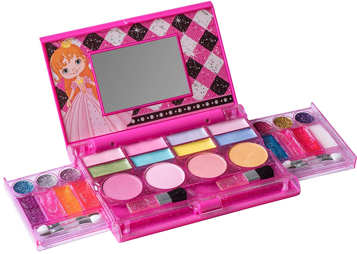 PlaykizPlaykidz: My First Princess Makeup Chest, Girl's All-In-One Deluxe Cosmetic and Real Makeup Palette with Mirror (Washable) - image 1 of 5